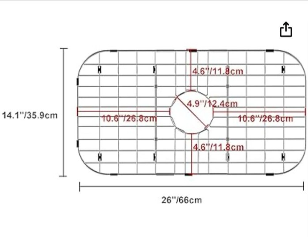 Sink Grid Sink Protectors, Kitchen Sink Grid Centered Drain with Corner Radius