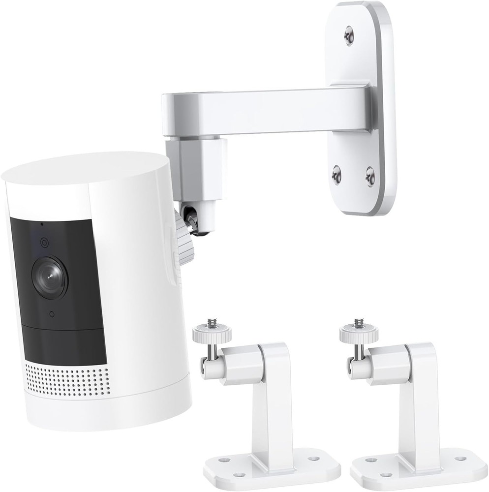 2-Pack Adjustable Ring Camera Wall Mount - 360° Rotation, No Drill Installation