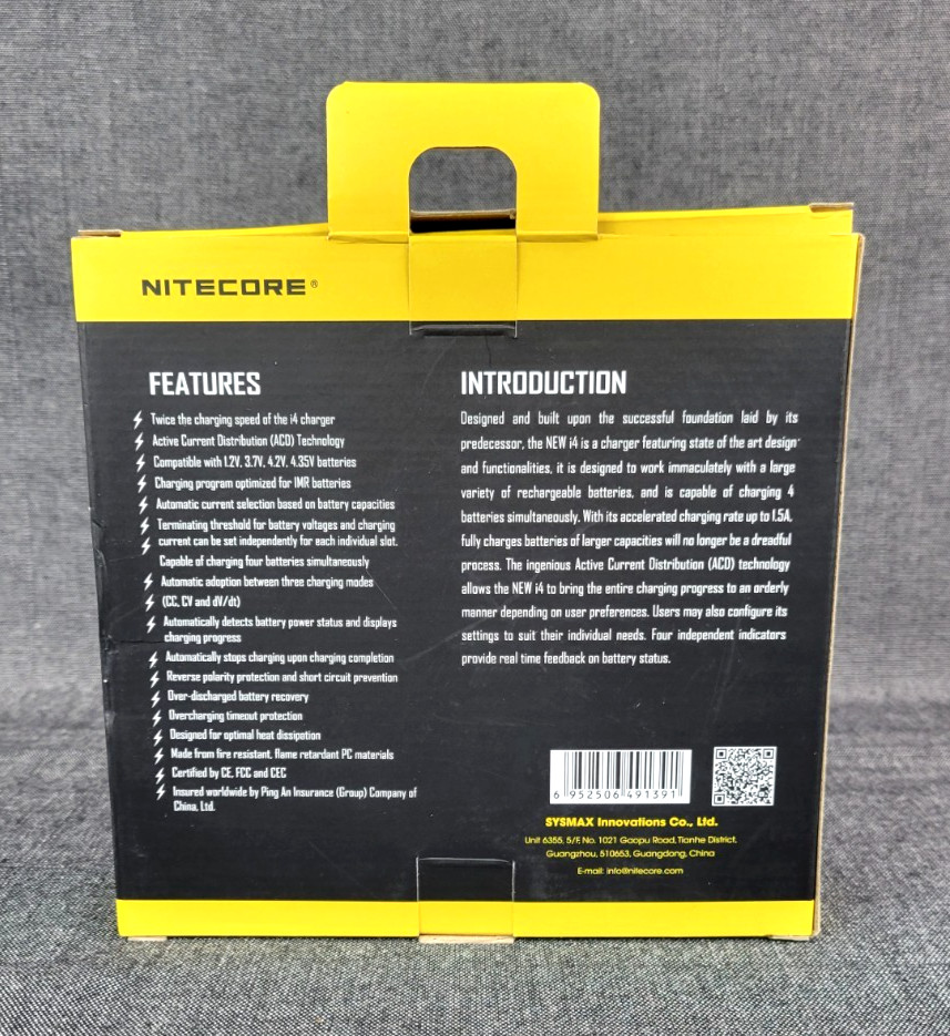 NiteCore i4 Intellicharger 2016 Battery Charger for RCR123A 14500 26650,etc NOB