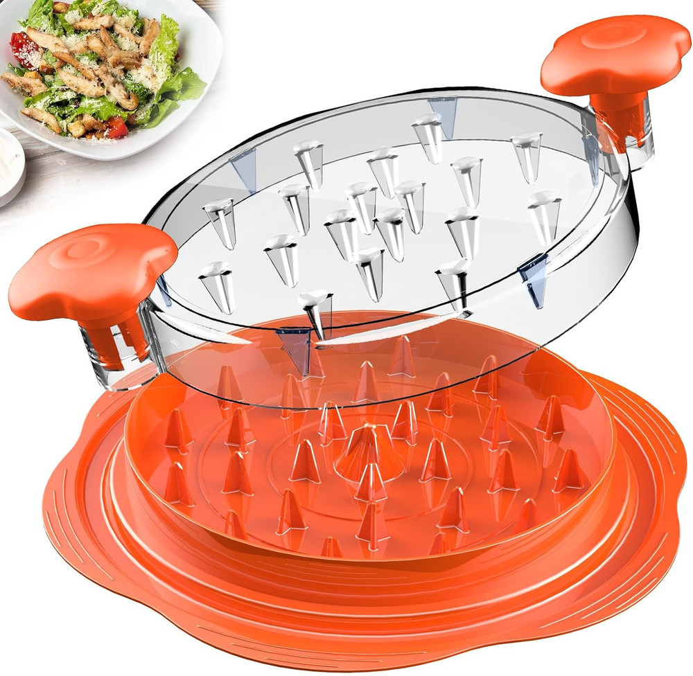 Chicken Shredder Large Chicken Breast Shredder Tool Twist with Brush&Fork, Visib