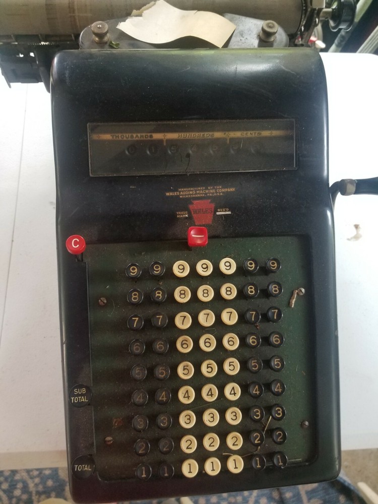 Antique Wales adding Machine