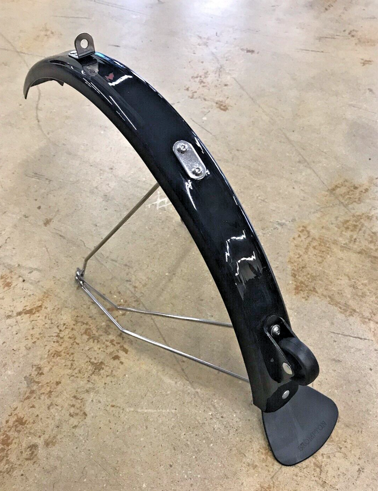 Brompton L version BLACK Rear fender Mudguard with struts, flap and roller