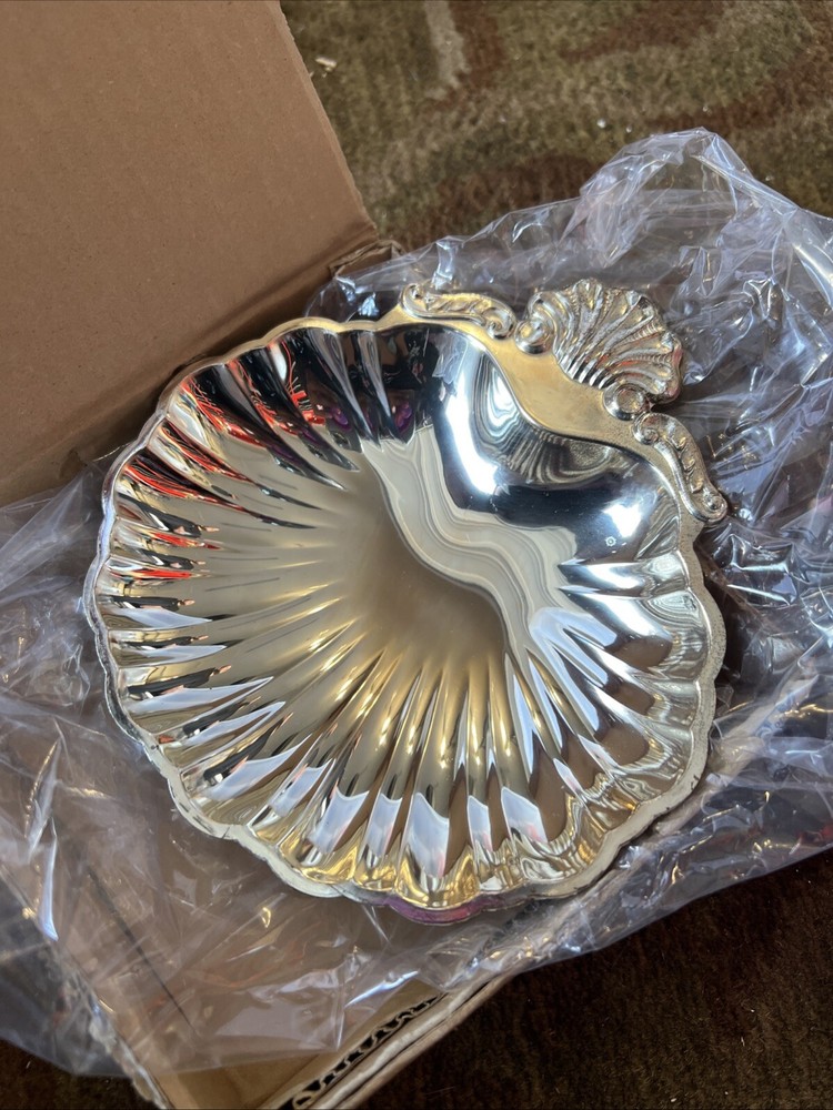 Raimond Silverplate Footed Shell Dish 5 1/2" Made In Japan
