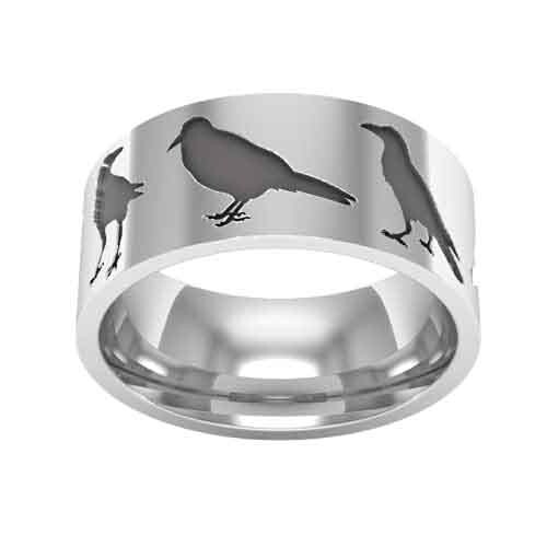 Solid 925 Sterling Silver Gothic Raven Ring Crow Design Gothic Unique Jewelry