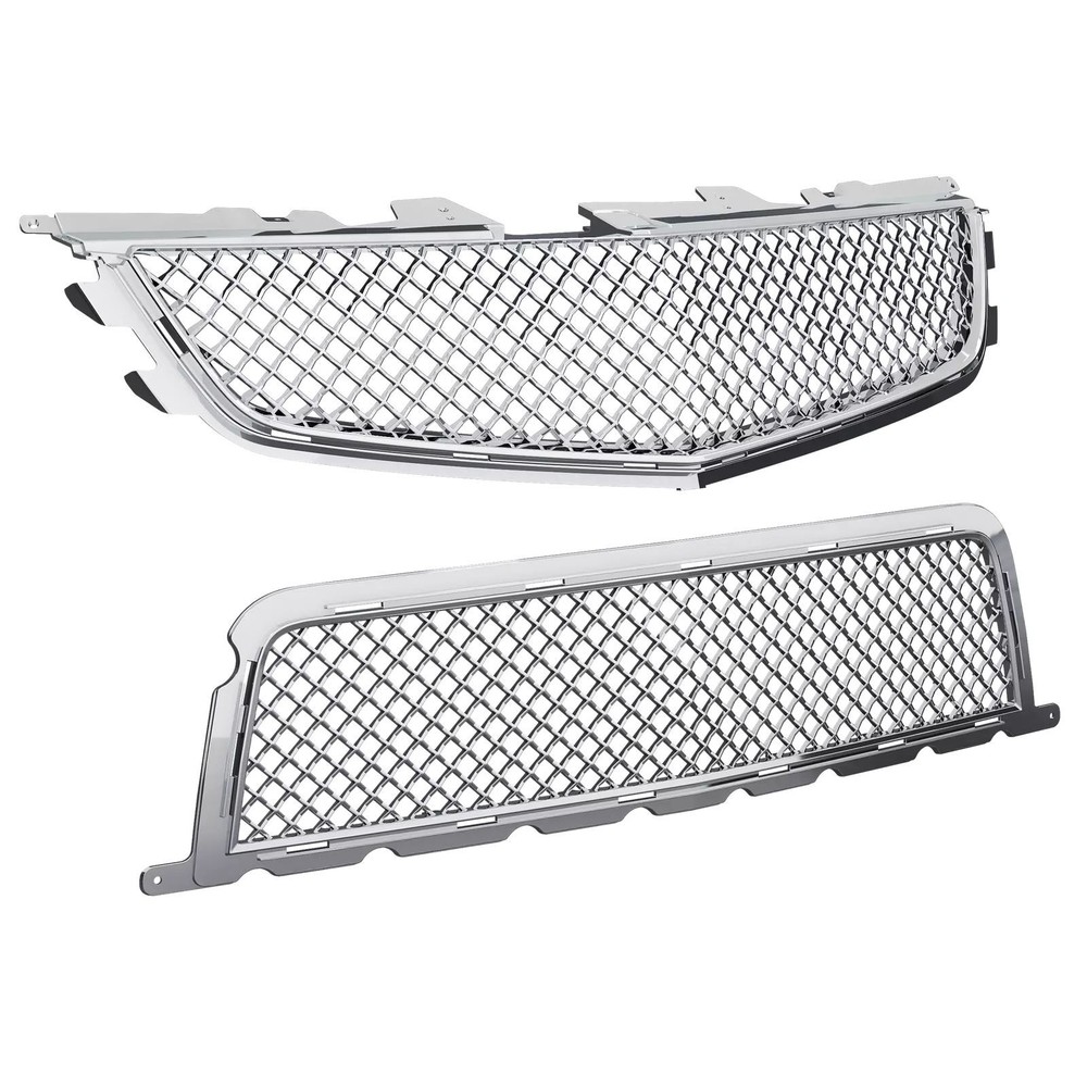 New Chrome Front Upper & Lower Grille For Cadillac CTS-V 2009-2014 Honeycomb