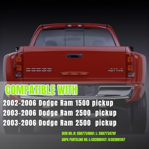 Tail Lights Compatible With 2002 2003 2004 2005 2006 Driver Side+Passenger Side