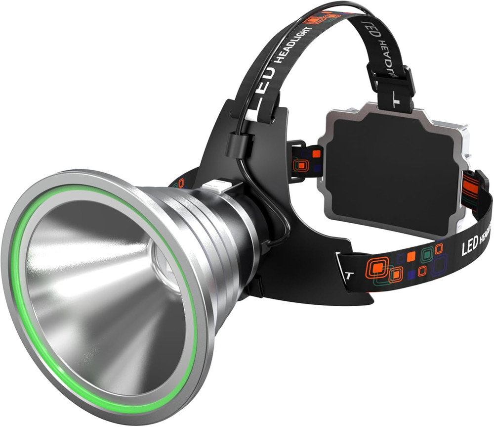 Linterna frontal caza LED alta potencia recargable impermeable con sensor