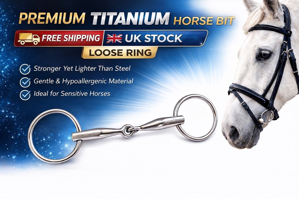 Titanium Horse Bit Anodised Loose Ring Snaffle – Lightweight & Gentle