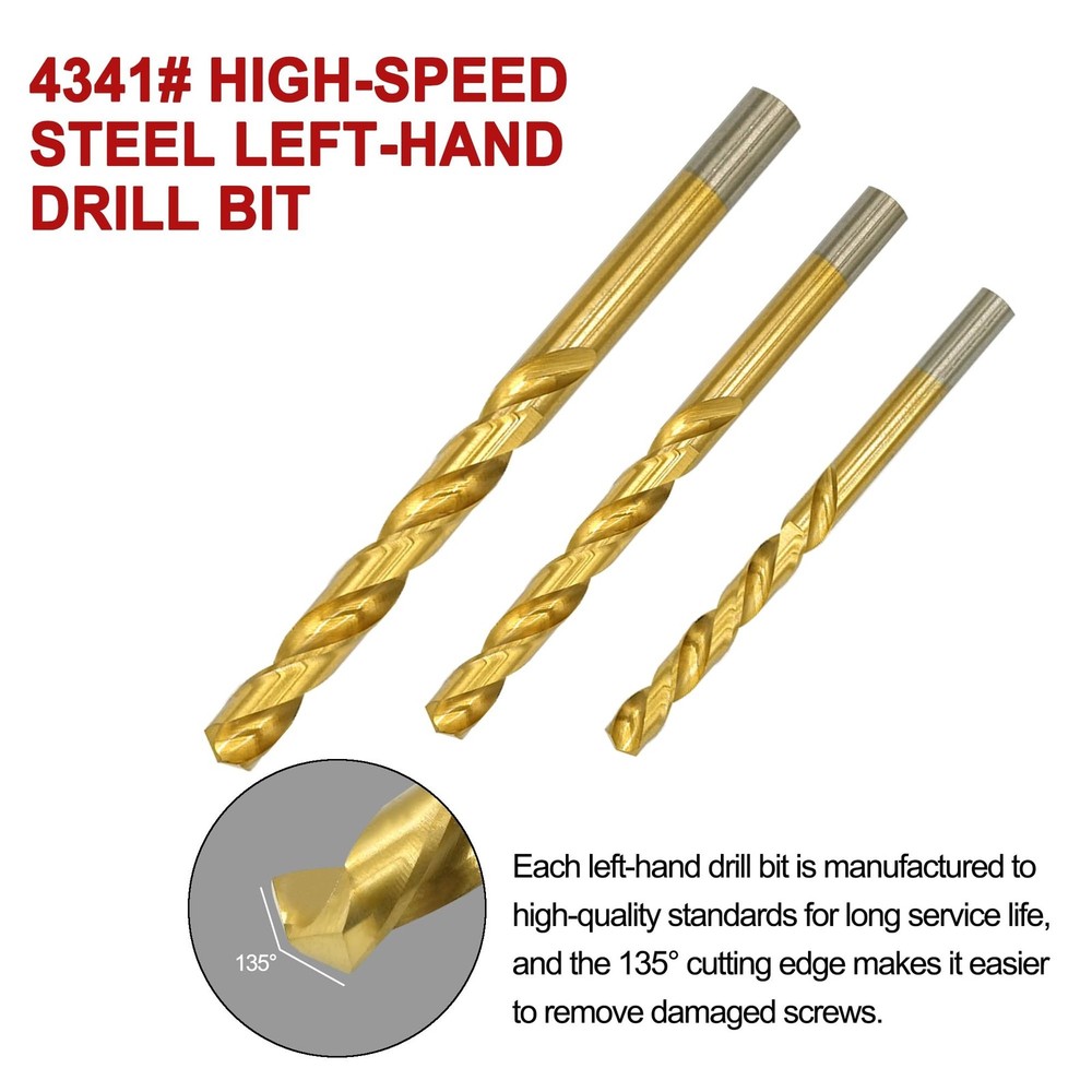 14Pcs Screw Extractor Set, Left Hand Drill Bit and Bolt Extractor Kit Easy to...