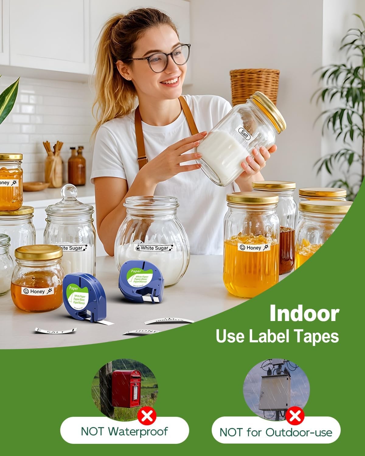 5 Pack Replace DYMO LetraTag Refills 91330 10697 White Paper Label Tape 12mm 4m