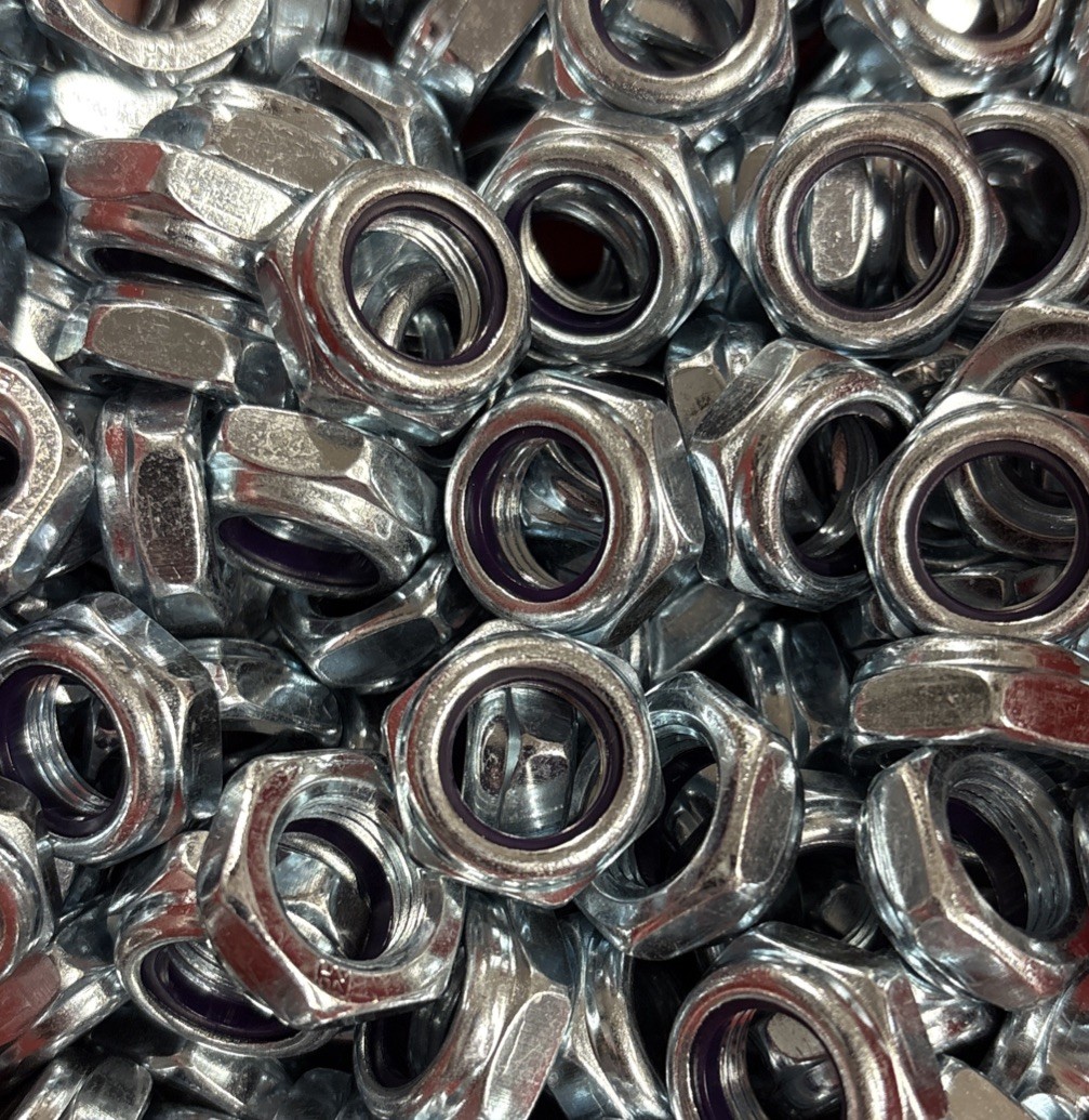 Steel Nylon Insert Locknuts- 1/2"-20 Thin Height- Zinc Silver- Lot of 100