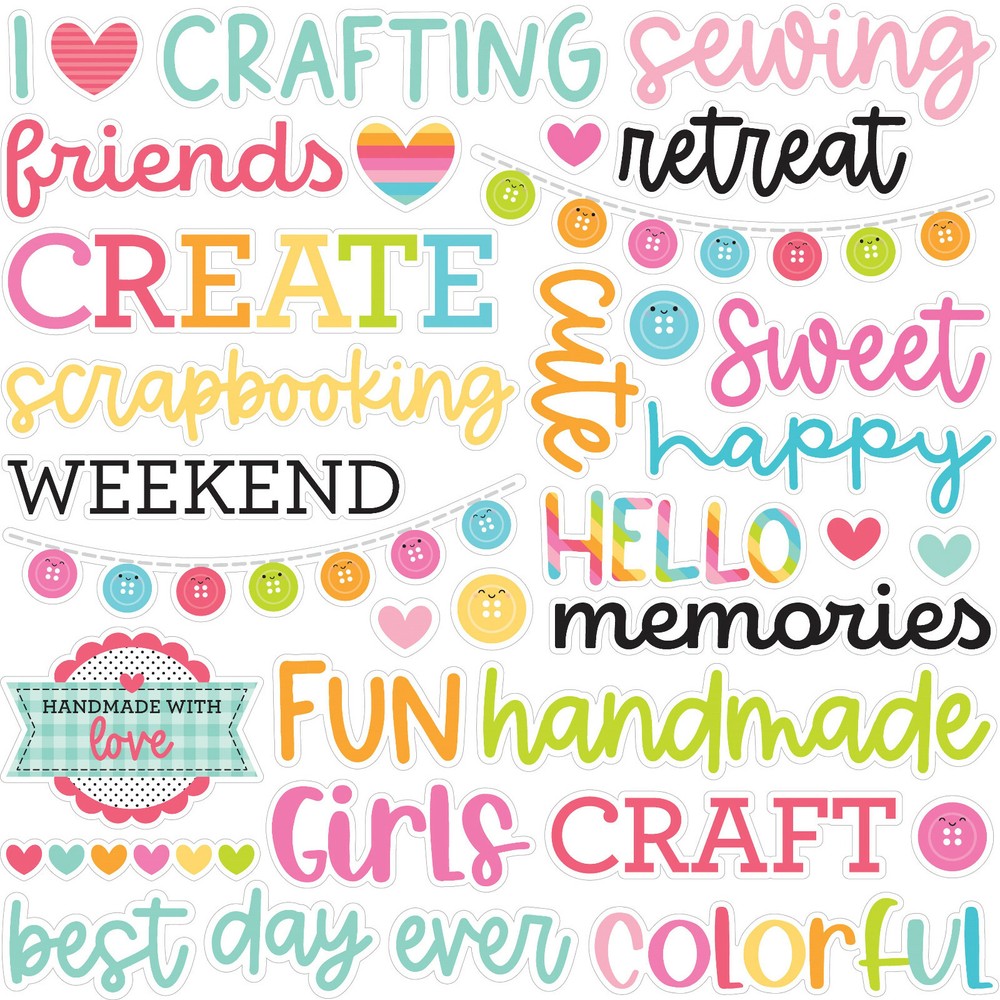 Doodlebug Chit Chat - Cute & Crafty - Ephemera Die Cuts #7273
