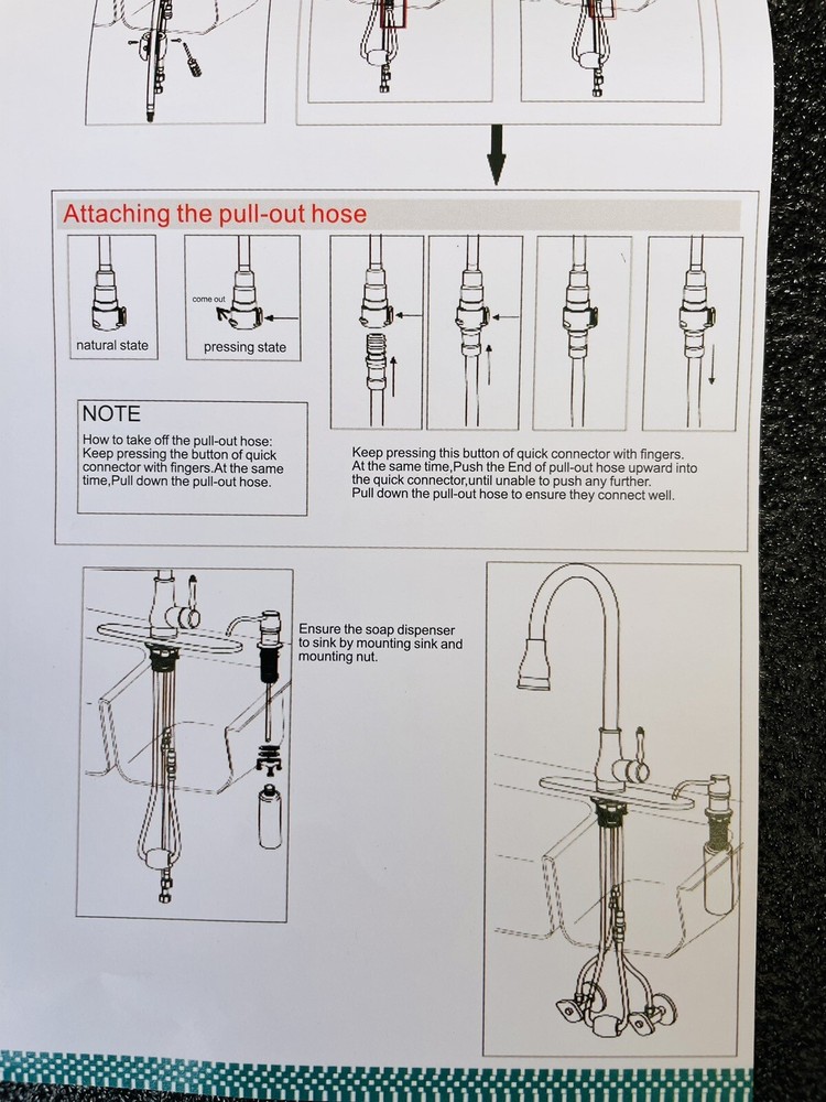 🔥 Sanitary Wares • Single Hole Pull Down Kitchen Faucet Spray • Chrome Silver