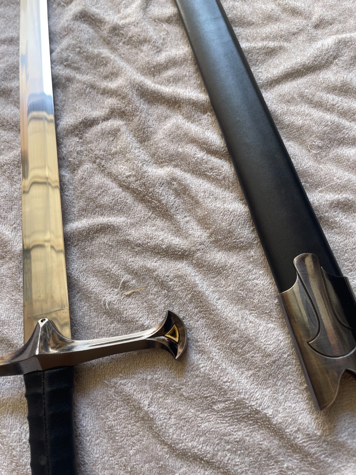 [OPEN BOX]41" Medieval Stainless Steel Elendil Sword lord Aragon Western Knight