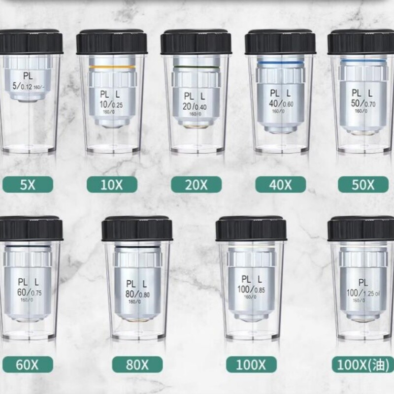 5X -100x Metallurgical plan Achromatic Lab Metallographic Microscope Objective