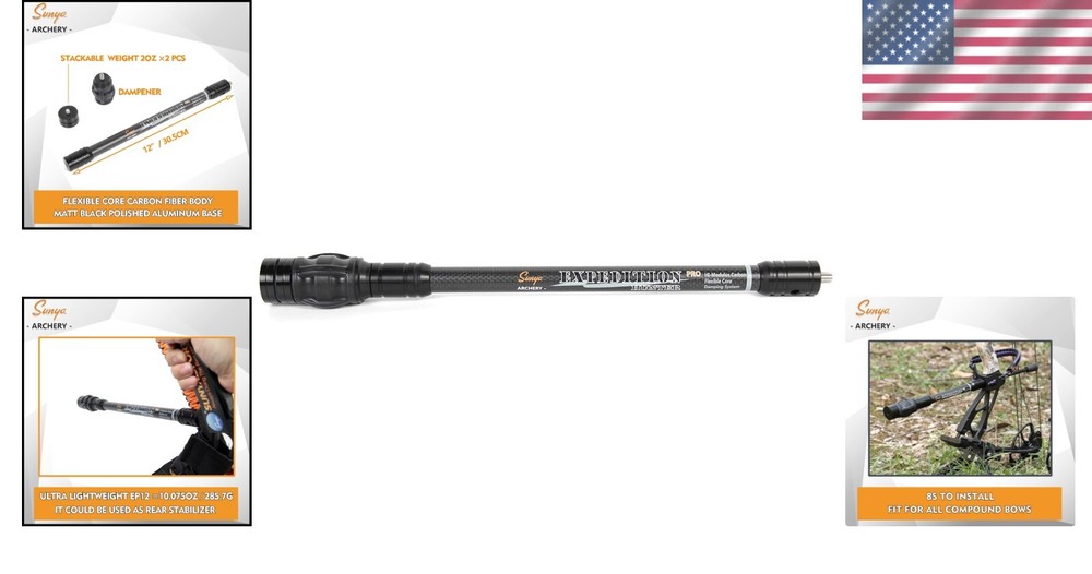 Performance Bow Stabilizer with Damping System - Perfect for Competitive Archers