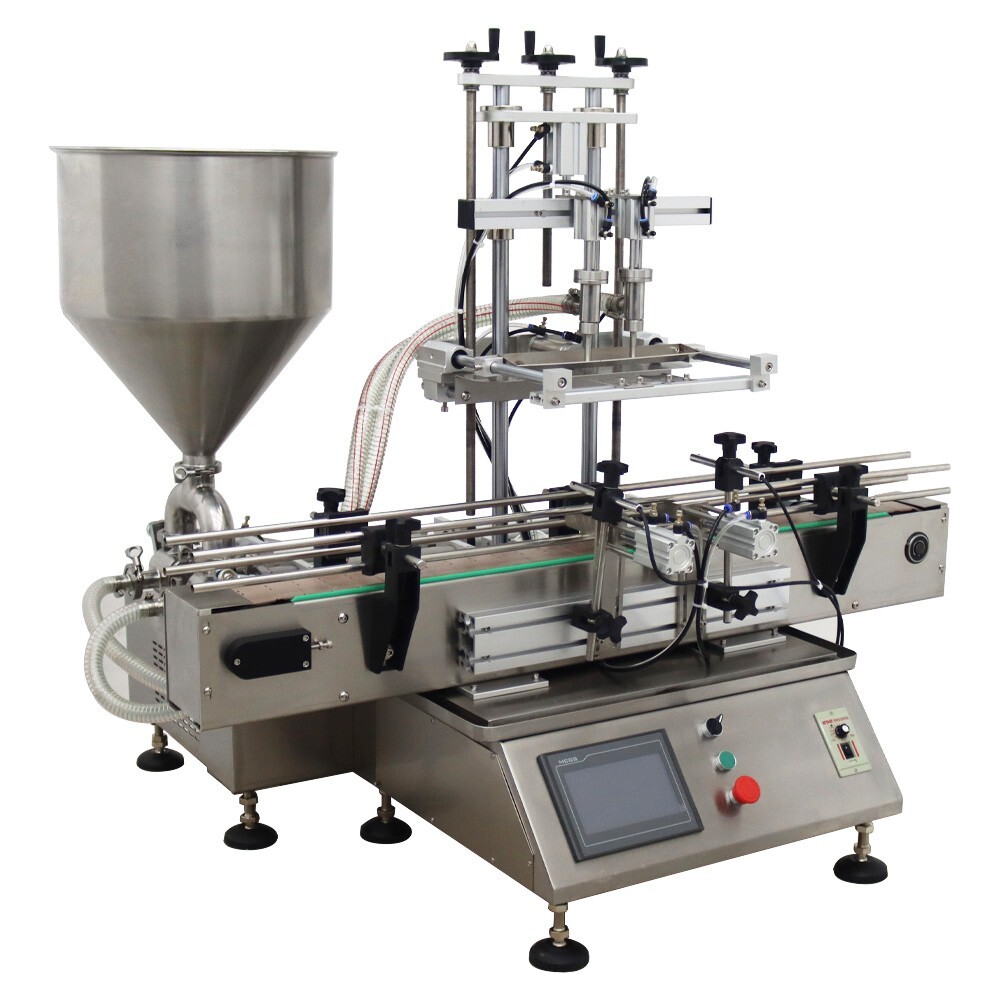 New Double Head 110V Desktop Fully Automatic Paste Filling Machine 100-1000ml