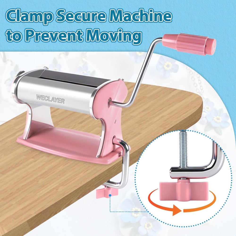 Polymer Clay Press Machine,Clay Roller Machine,Includes Clamp and Hand Crank,...