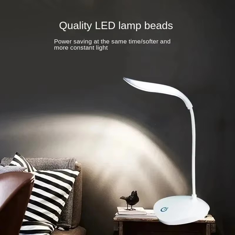 LED Desk Light Dimmable Bedside Reading Night Lamp USB Rechargeable Touch Sensor