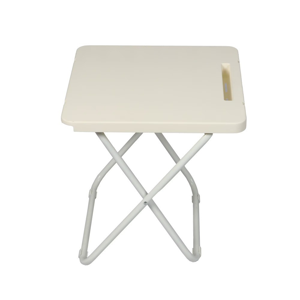 White Folding Beach Table with Hard Top Surface