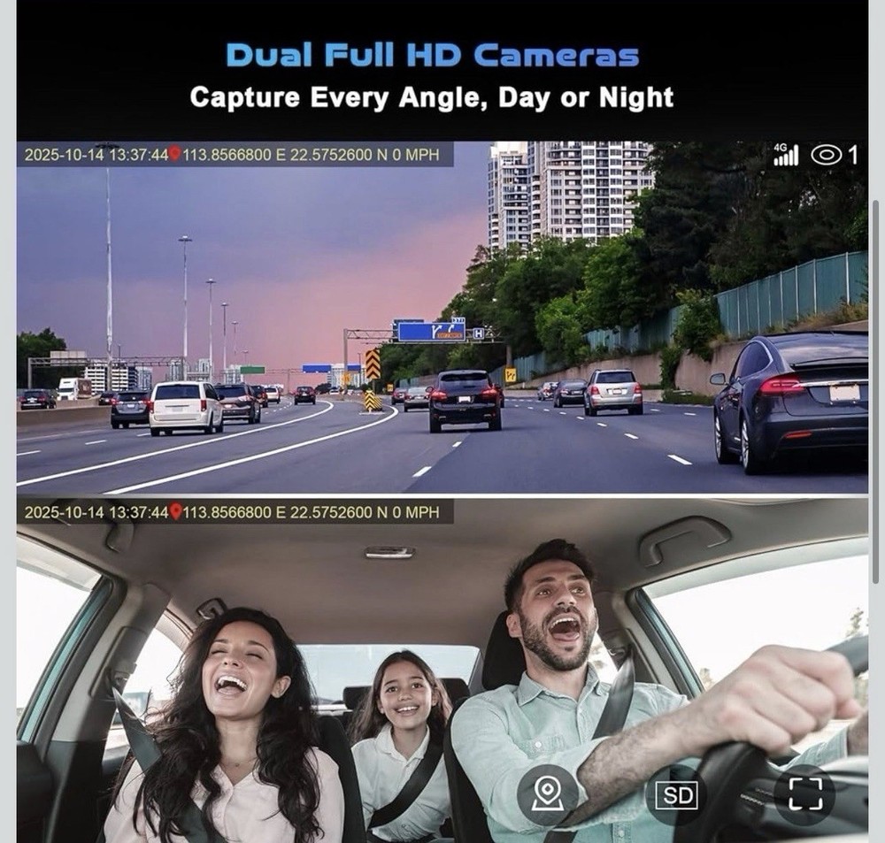 4G LTE Dash Camera, Car Security Camera for Vandalism Surveillance with Remote