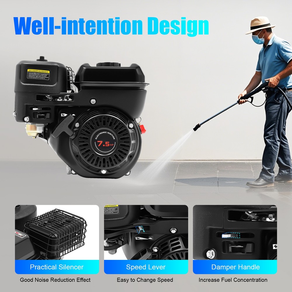 212cc 7.5HP 4-Stroke Gasoline Engine Steel Start Engine W/ Electric/Pull Start