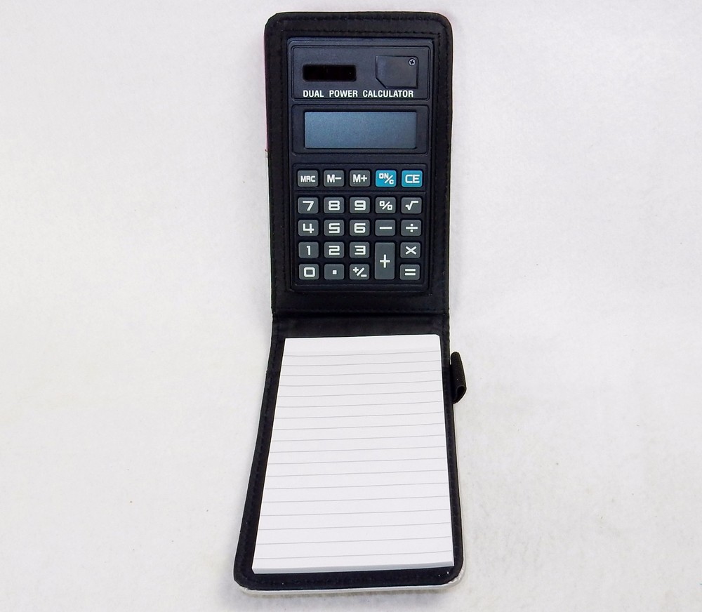 Jotter Note Pad w/Dual-Power Multi-Function Calculator ~ PO538, Orange & Silver