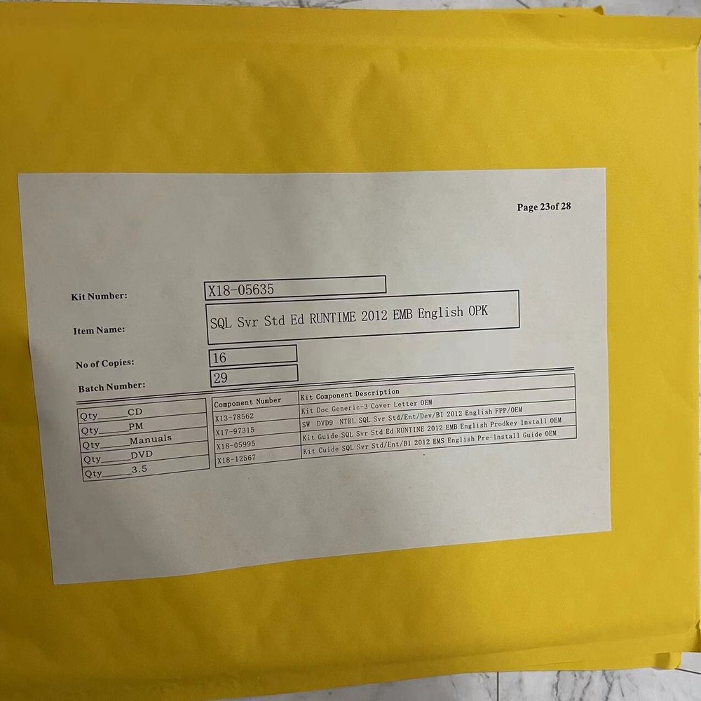 SQL Microsoft Server 2012 STANDARD License Key + 25 ACCESS CALs Retail PACK