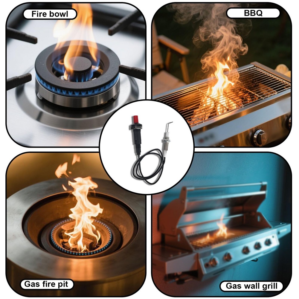 BTFO 2pcs Propane Push Button Piezo Igniter, Grill black, red, silver