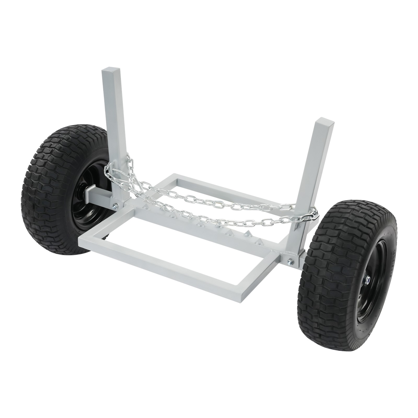 1500 LBS Capacity Log Skidder Heavy Duty Log Holder, Log Dolly with Chain Silver