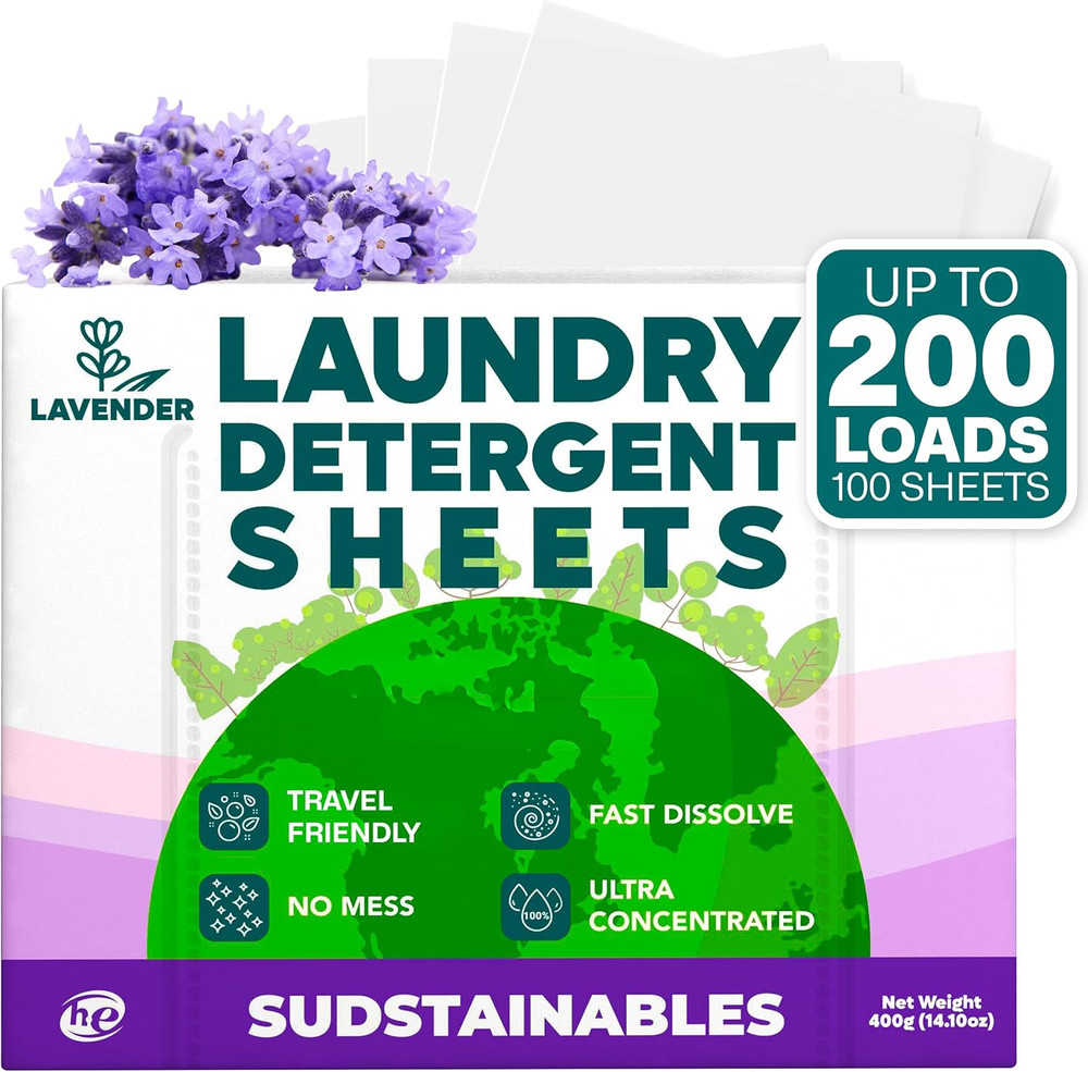 Sudstainables Laundry Detergent Sheets 200 Loads – Dissolvable Laundry Sheet for