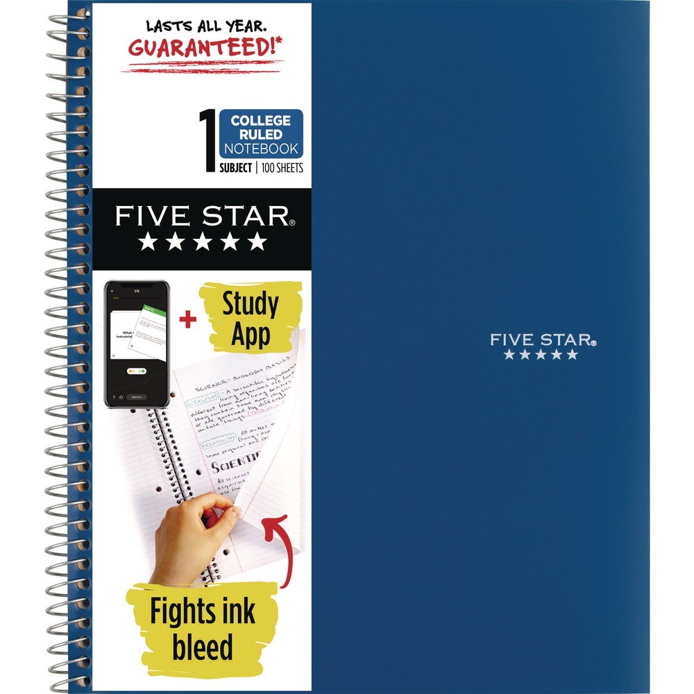 Five Star 06206 Medium/College Rule Wirebound Notebook - Random Cover Color New