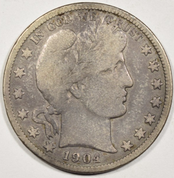 1904-S BARBER HALF DOLLAR ~ NICE BOLD FINE! INV#2