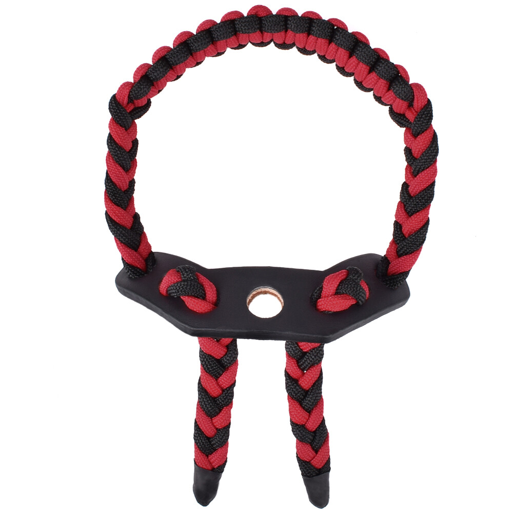 Compound Bow Wrist Sling Nylon Strap Braid with Leather for Easy Holding