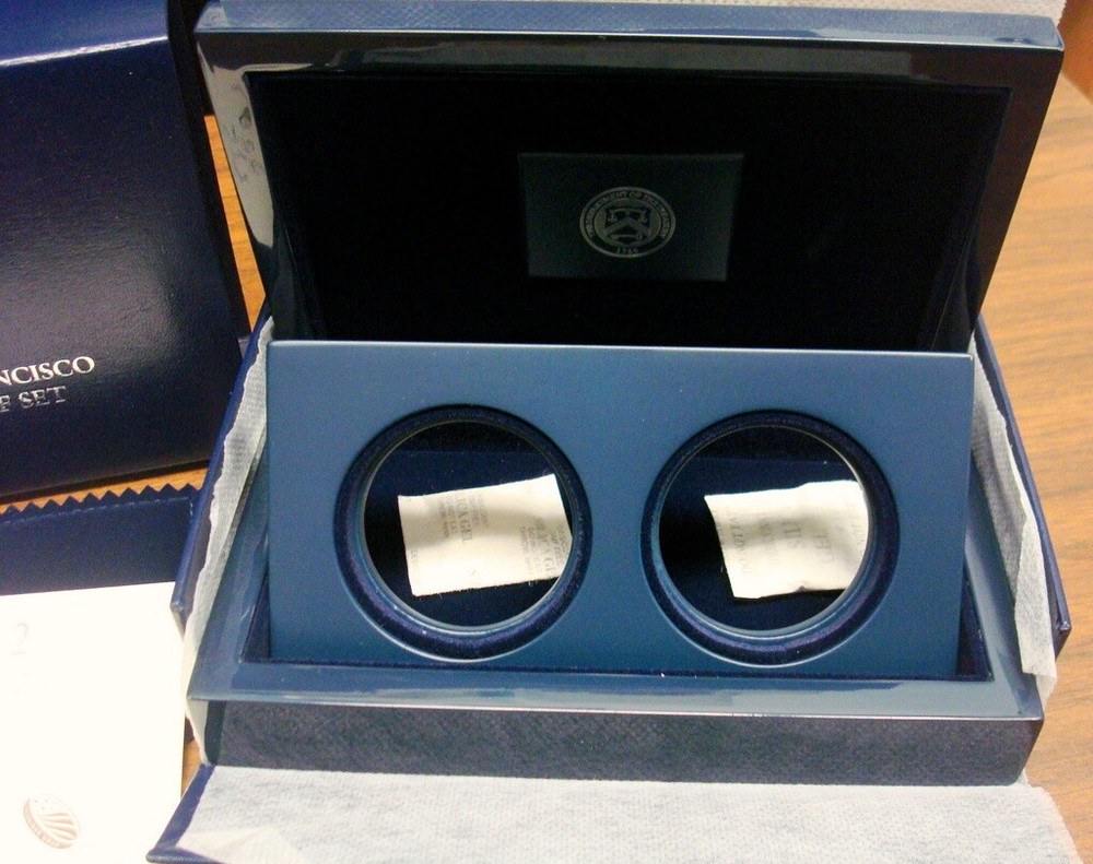 2012 AMERICAN EAGLE SAN FRANCISCO TWO-COIN SILVER PROOF SET BOX & COA, NO COINS