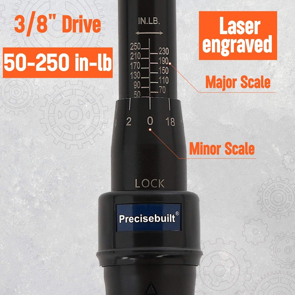 Precisebuilt 3/8" Drive 50-250 in-lb Click Tech Torque Wrench