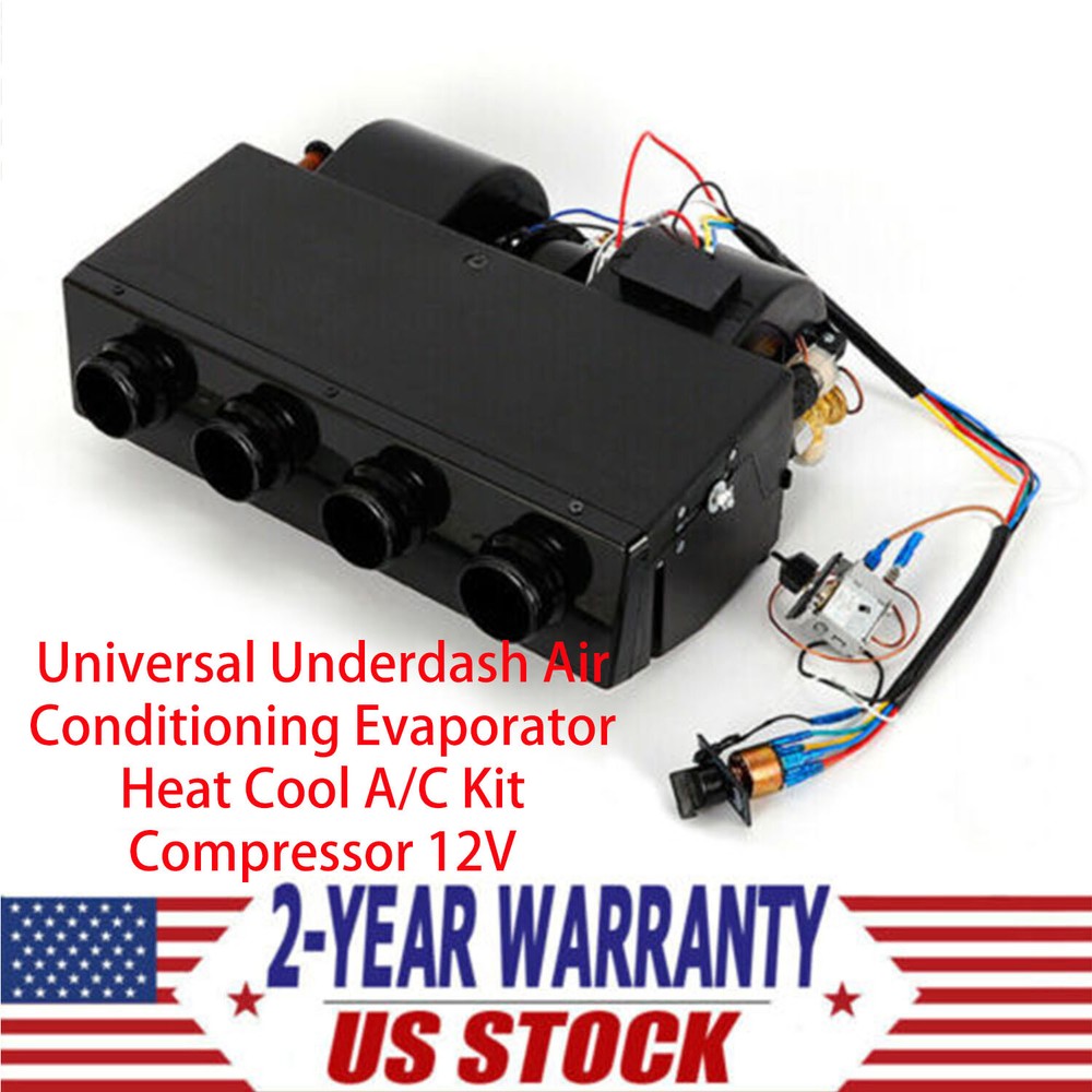 Universal Underdash Air Conditioning Evaporator Heat Cool A/C Kit Compressor 12V