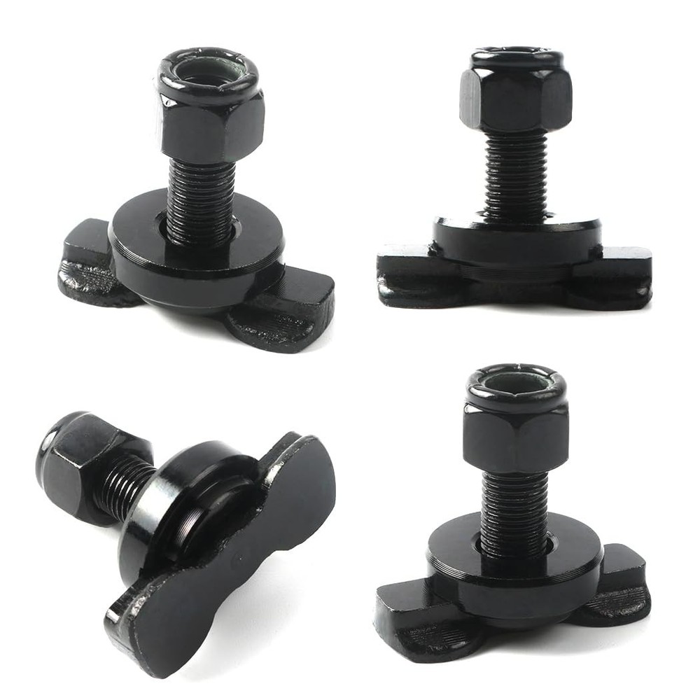 8-Pack L-Track Double Lug Threaded Stud Fitting Heavy-Duty One Size, Black