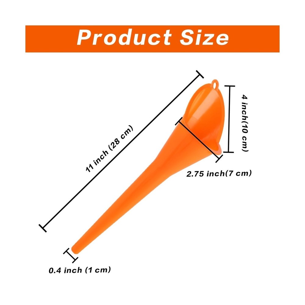 Long Neck Oil Funnel Set, 4Pcs, Multi-Function, for Fuel, Diesel & Engine Oil