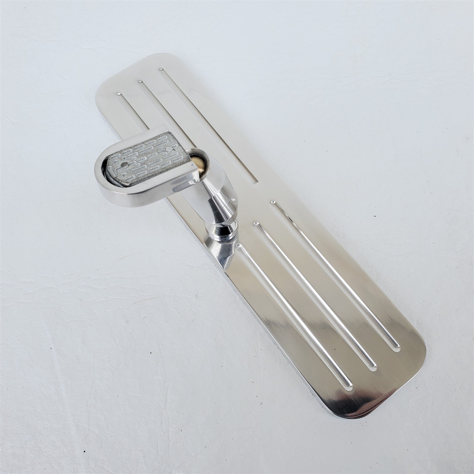 Polished Billet Aluminum Rear View Mirror Ball Milled Chevy Ford Universal 9-1/4