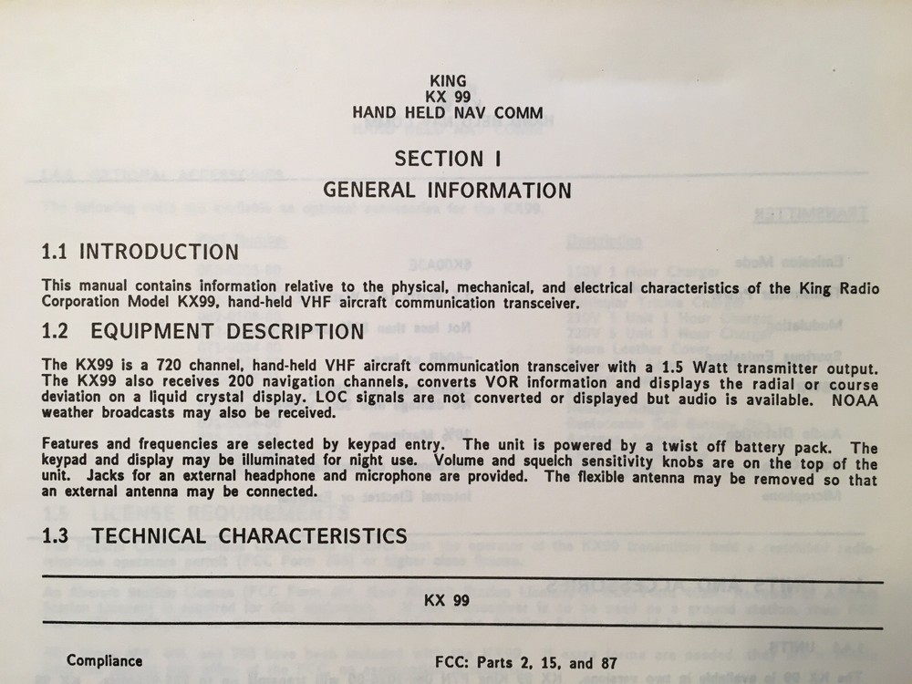 King KX99 VHF Install & Service Manual.