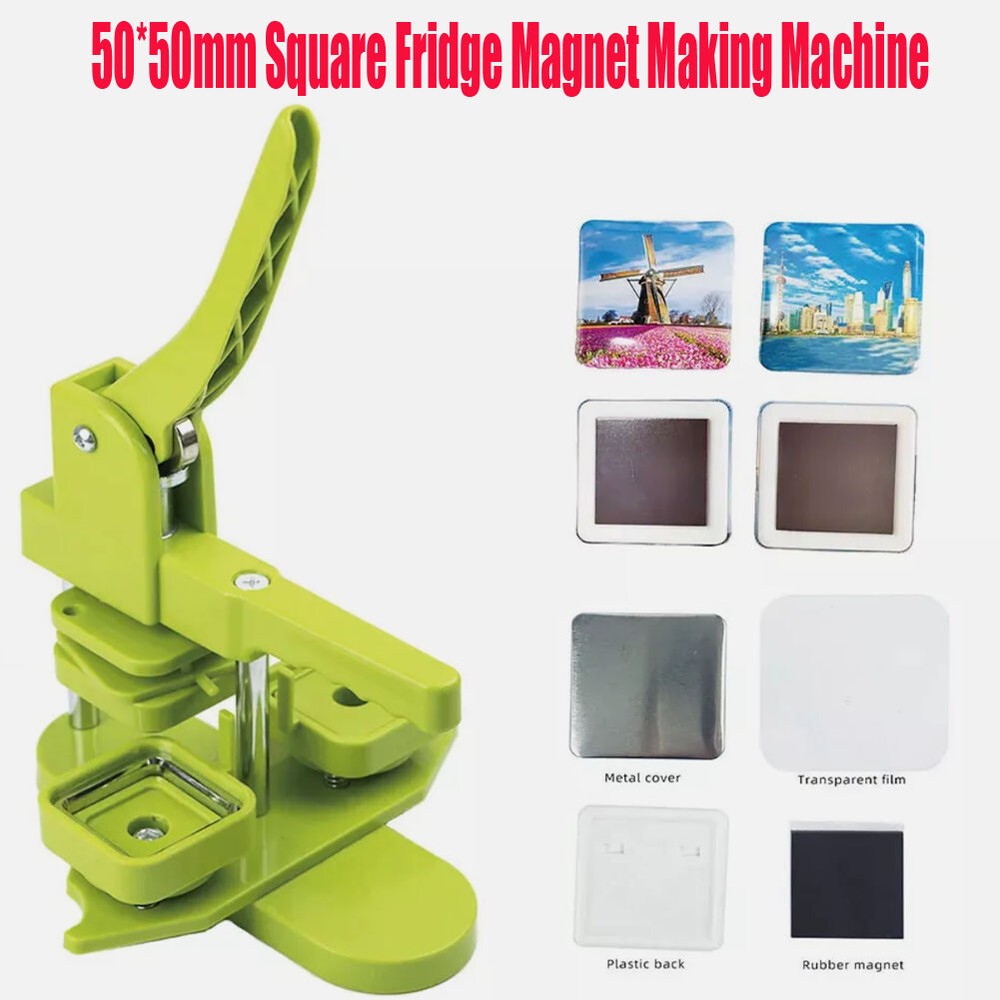 2inch Square Fridge Magnet Making Machine Kit + 100 pcs Magnet Materials 50mm