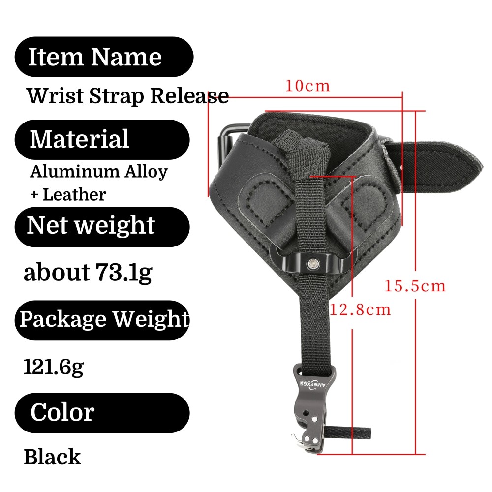 Archery Compound Bow Release Aids Wrist Strap Trigger Index Finger Hook Hunting