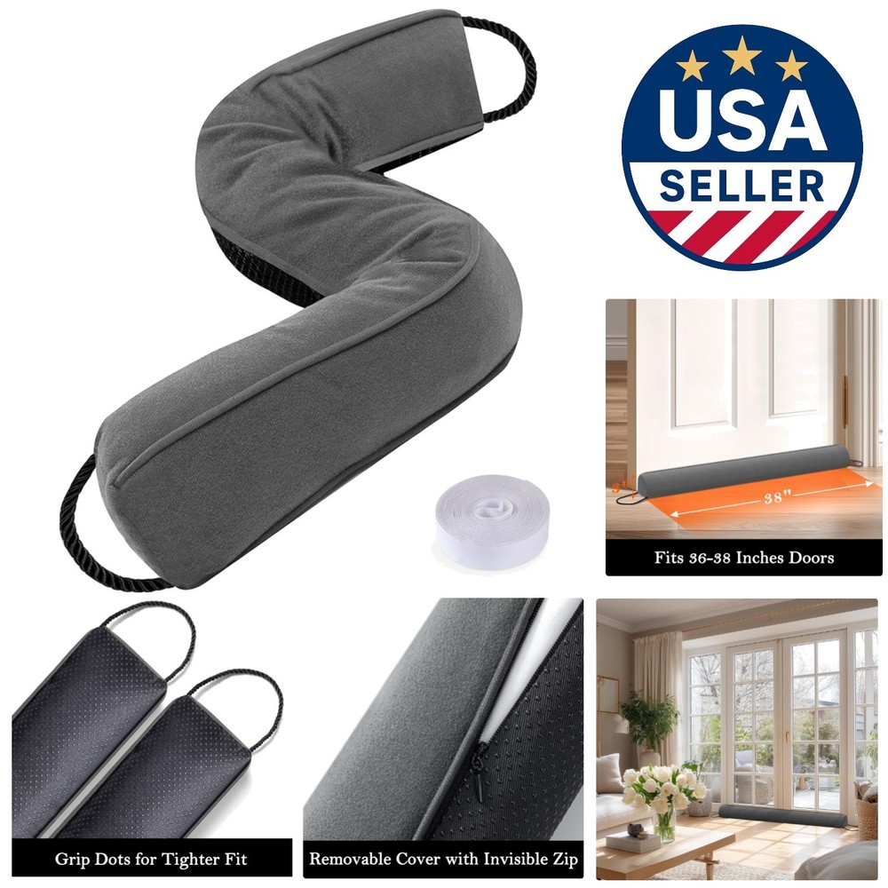 Washable Door Draft Stopper - Blocks Hot & Cold Air Efficiently
