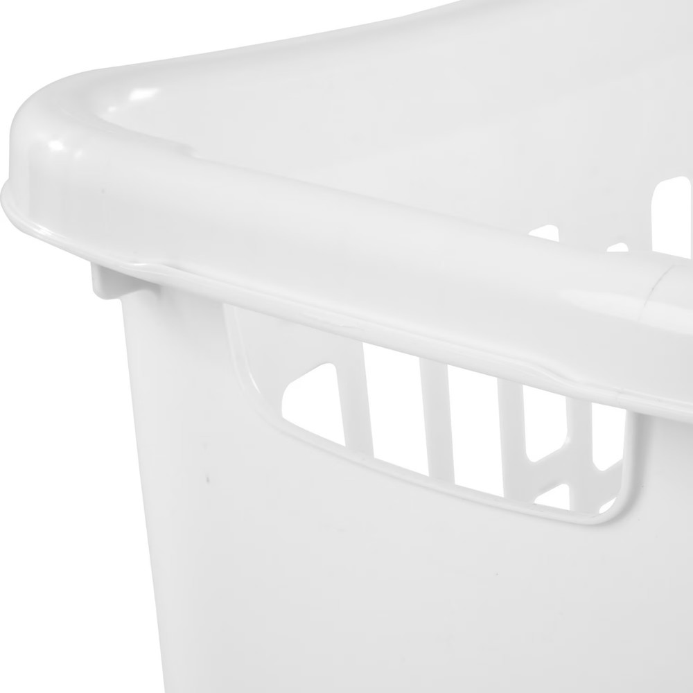 1.8 Bushel Plastic Laundry Hamper Slim Tall Rectangular Clothes Basket White
