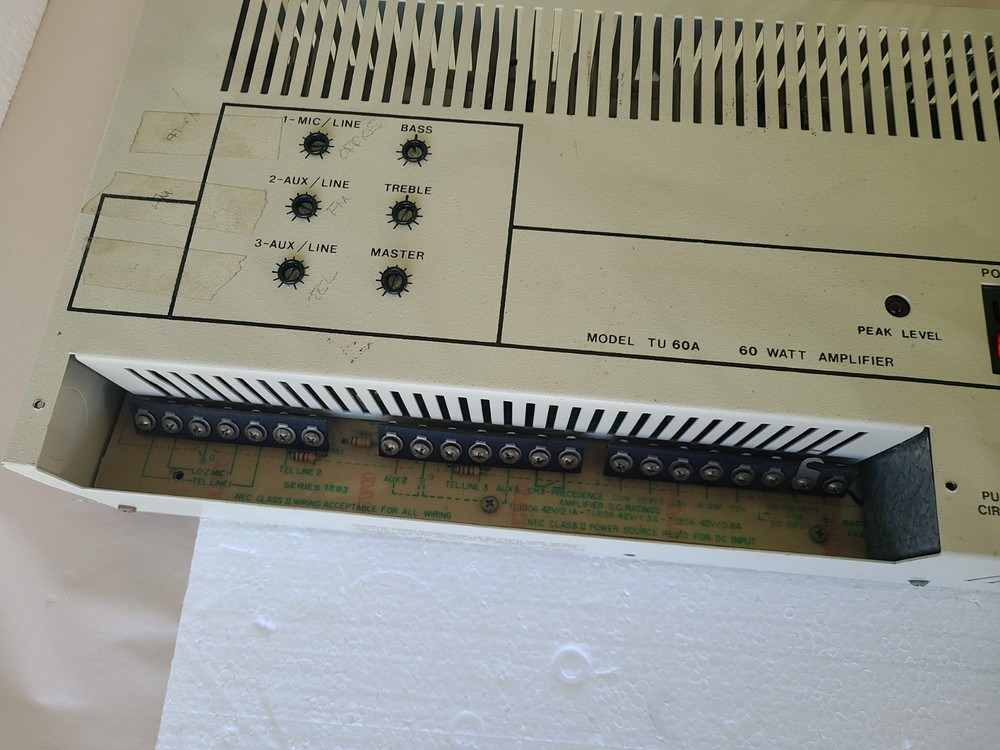 Bogen Model TU-60A 60 Watt Amplifier, Powers Up, AS IS UNTESTED