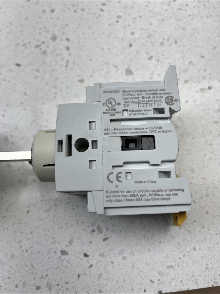 Eaton R5A3030U GENERAL PURPOSE SWITCH 30A 3 Pole 600VAC