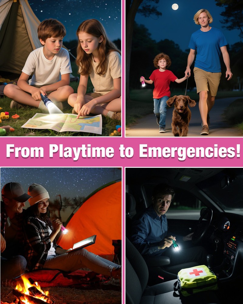 EverBrite 3PCS Compact LED Flashlights with 3 Modes Water-Resistant Flashlight