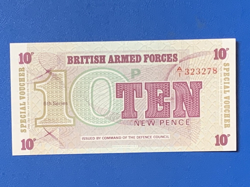 BRITAIN. COLD WAR 10p ARMED FORCES SPECIAL VOUCHER. ISSUED 1972 -:- UNCIRCULATED