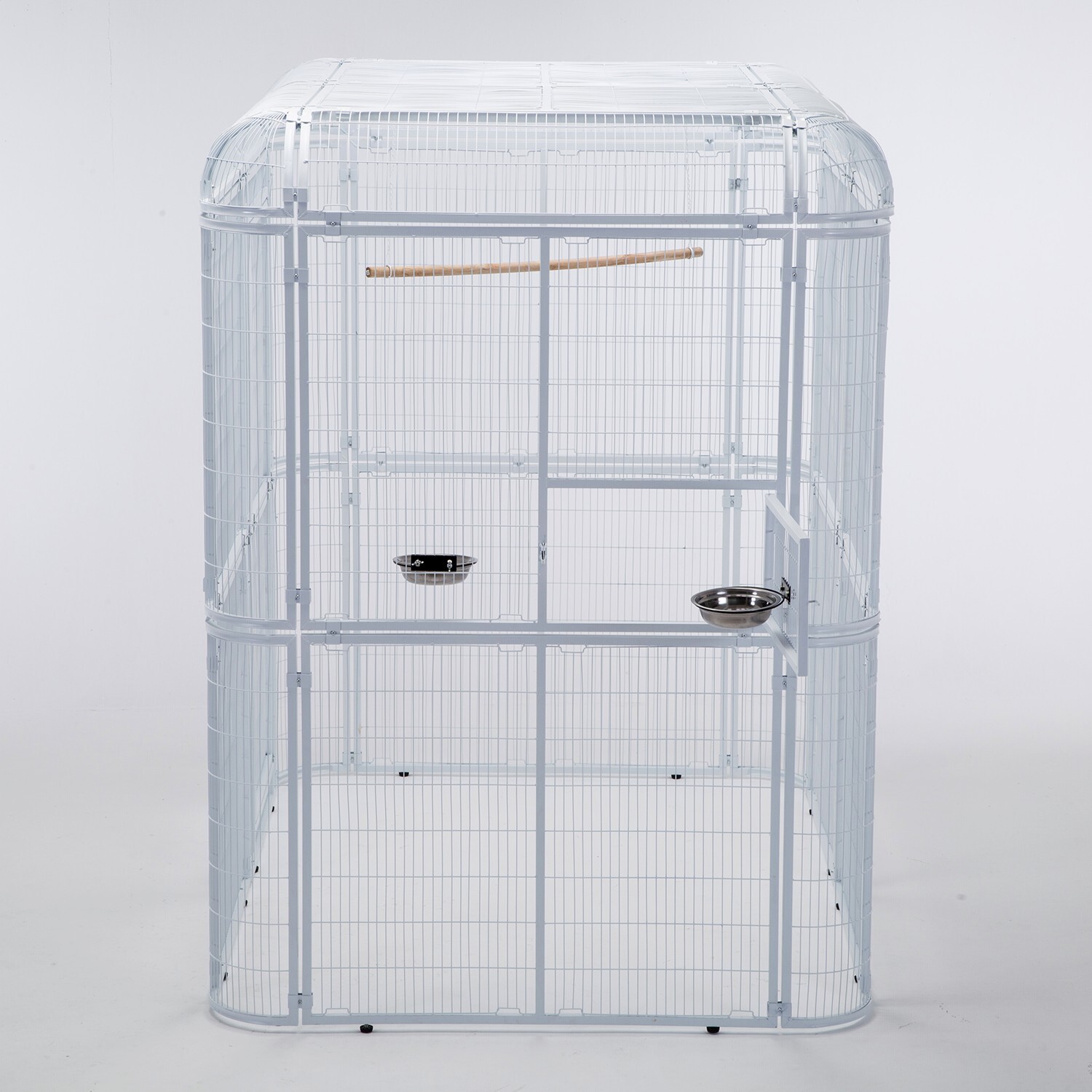 80" Large Walk In Iron Flight Bird Cage Parrot Macaw Finch Outdoor Aviary White